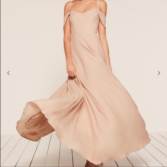 reformation champagne dress